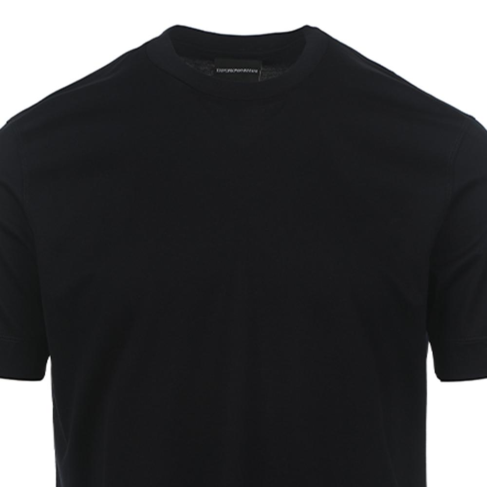 Emporio Armani Solid Color Crew Neck Pullover Short Sleeve T-Shirt Men tops Dark-Blue 3R1TZ6-1JGYZ-09J5