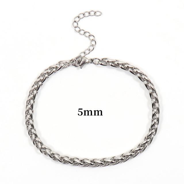 New Classic Figaro Flower Basket Chain Bracelet Men 5mm Width Stainless Steel Link Chain Bracelet For Men Jewelry Gift