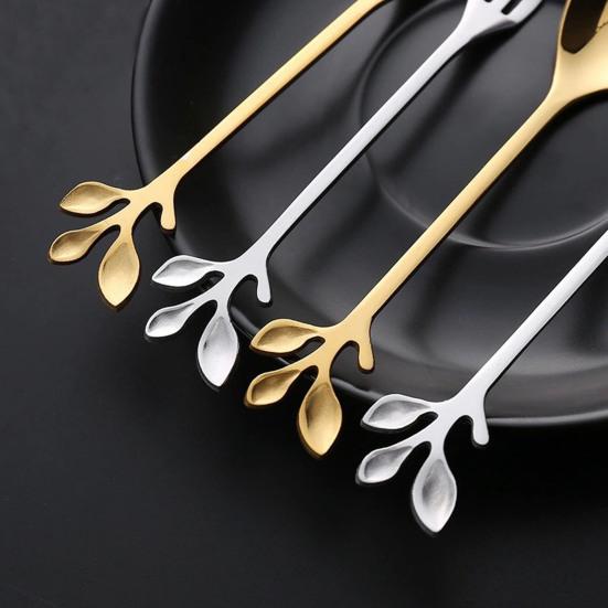 Fork/Spoon Stainless Steel Flatware with Long Handles Rust-Resistant Dessert Utensils for Home Kitchen Restaurant