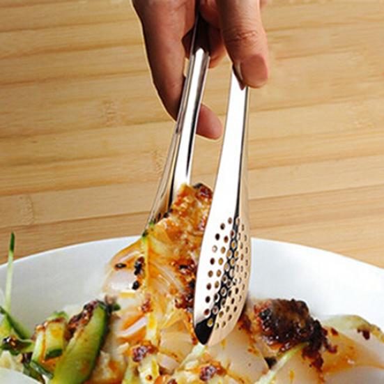 Rostfritt stål BBQ Mat Tång Kök Buffé Cook Bröd Clip Bakverk Clamp