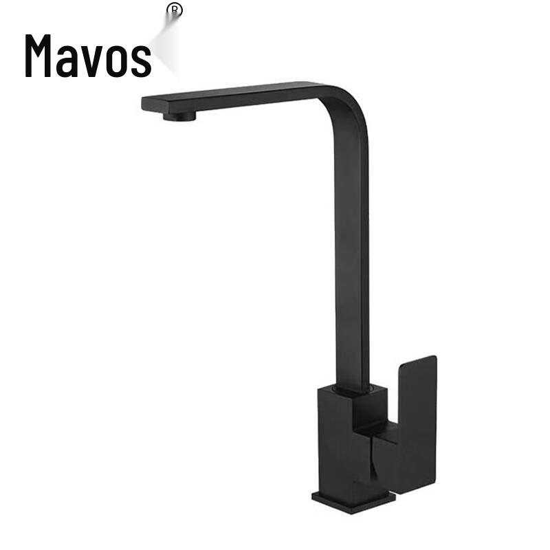 Mavoos 304 Stainless Steel Square Rotatable Kitchen Faucet