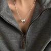 Kpop Love Heart Pendants Necklace for Women Aesthetic Fashion Korean Style Necklaces Snake Bone Chain Y2k Jewelry Birthday Gifts