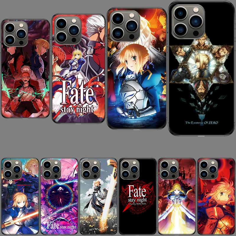 Bilibili F-Fate Stay Night Phone Case For Iphone 16E 15 Pro 14 Plus 17E 16 17 Pro Max Air 11 12 13 Mini Shockproof Capa Cute