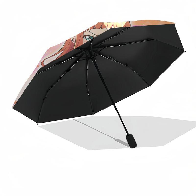 1pc Kagamine Len Inspired Outdoor Umbrella - Automatic Opening/Closing, Portable 3-Fold Design with 8-Rib Iron Frame - Perfect Gift for Fans, Traveler