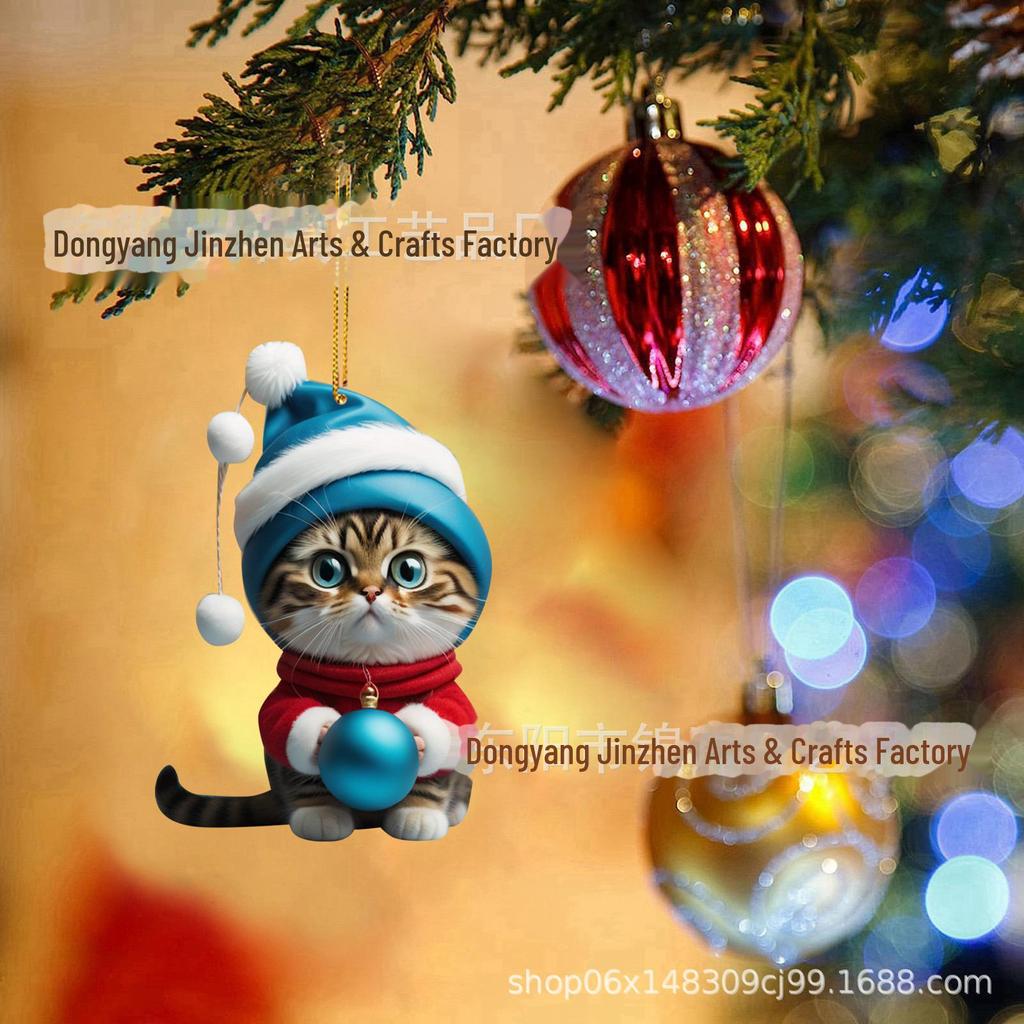 Christmas Cat Car Pendant Decoration