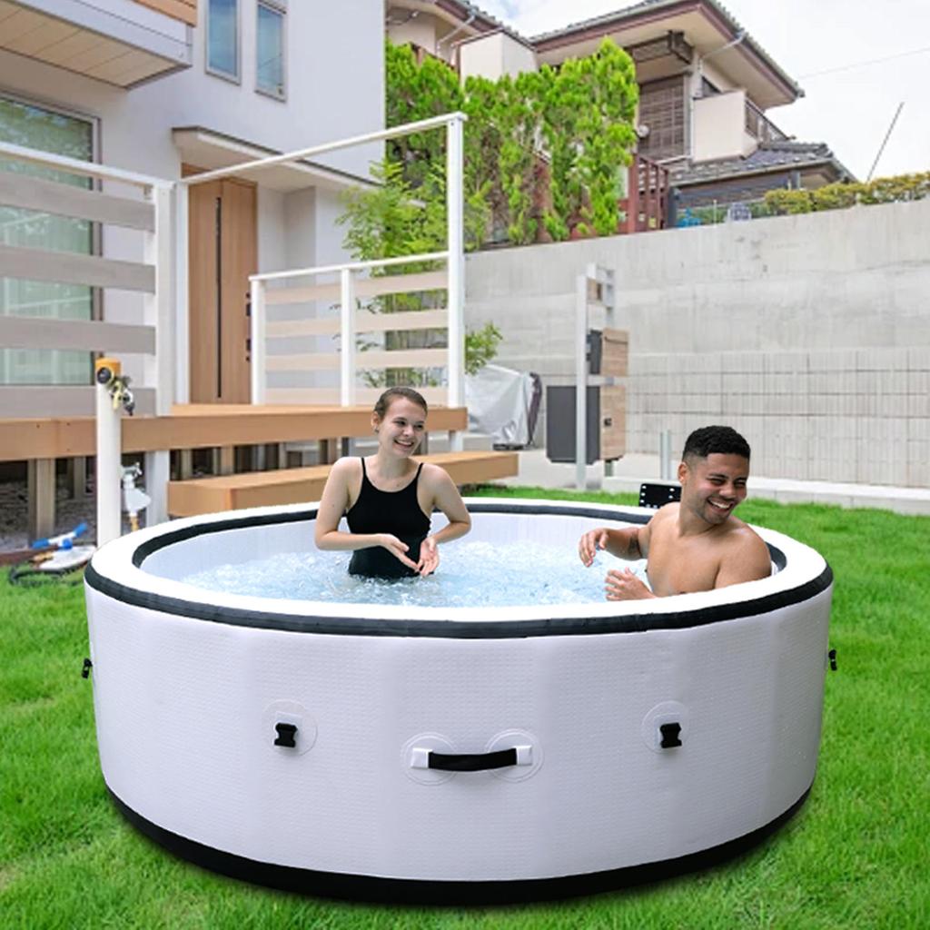 DE Große Größe Runde Whirlpool Großhandel Innen Tragbar Luftblasenmassage Faulenzer-Spa Außen Aufblasbarer Whirlpool für 2 4 6 Personen