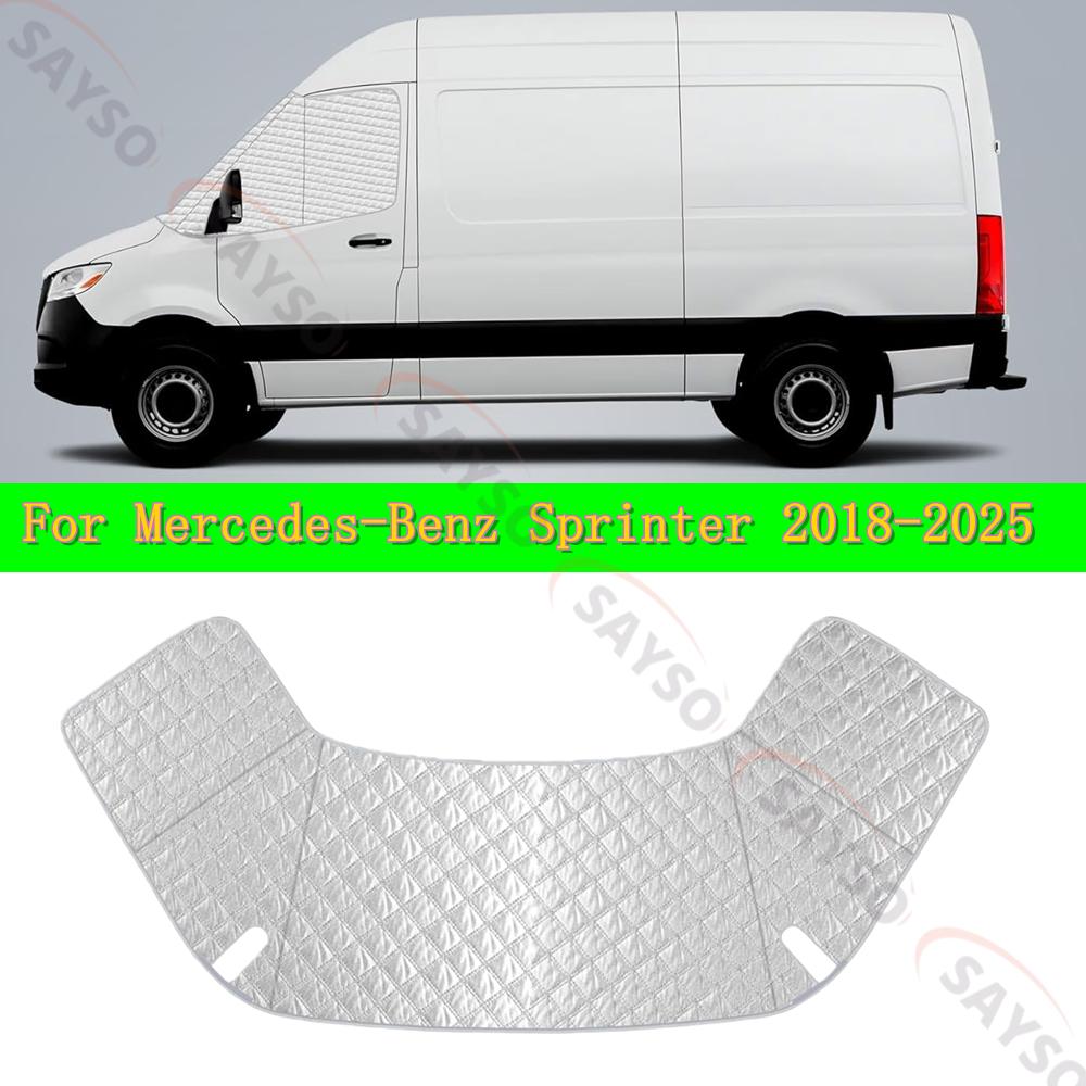 Windshield Cover For Mercedes-Benz Sprinter 2006-2018 / 2018-2025 VW Crafter, 600D Oxford Weatherproof Anti-Theft Snow Cover
