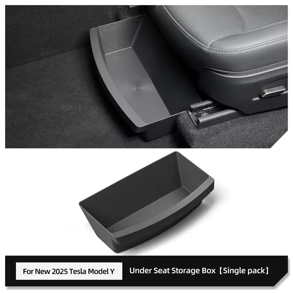 

For Tesla New Model Y 2025 Juniper Launch Under Seat Storage Box Case Car Seat Organizer Vehicle Underseat Drawer Tray Accessory
