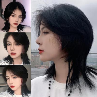 Sentetik Kabarık Mullet Baş Tipi Kısa Peruk Moda Saç Uzatma Kişiselleştirilmiş Saç Aksesuarları Kadın Erkek Saç Şekillendirme Aracı