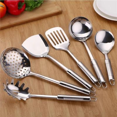 7-teiliges Küchen-Kochutensilien-Set, Löffel aus Edelstahl, Spatel mit ergonomischem Griff, strapazierfähig, waschbar, Löffel, Utensilien