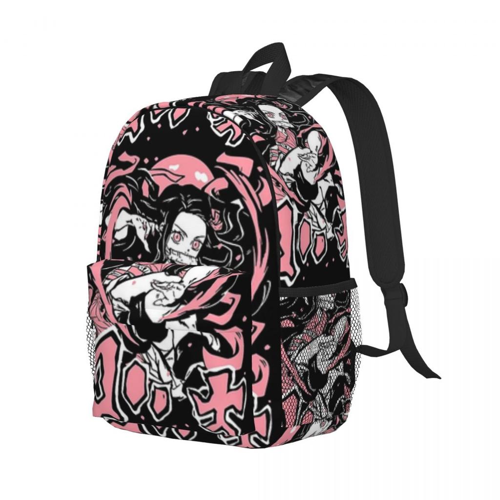 Demon Slayer Printed Lightweight Casual Schoolbag For School Outdoor Shopping Office 15inch
