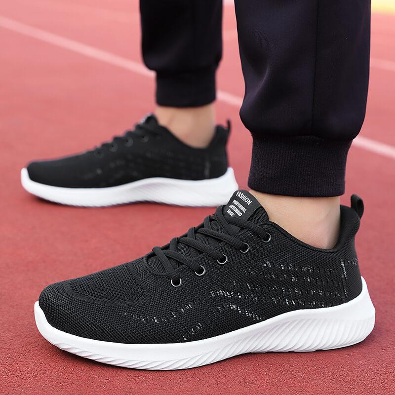 Sneakers spring and summer new mesh breathable running shoes lightweight fly-woven shoes trendy shoes running shoes black