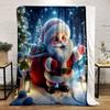 Jolly Santa In Snowy Wonderland Print Blanket Soft and Cozy Perfect for the Living Room Bed Sofa or a Nap,gift
