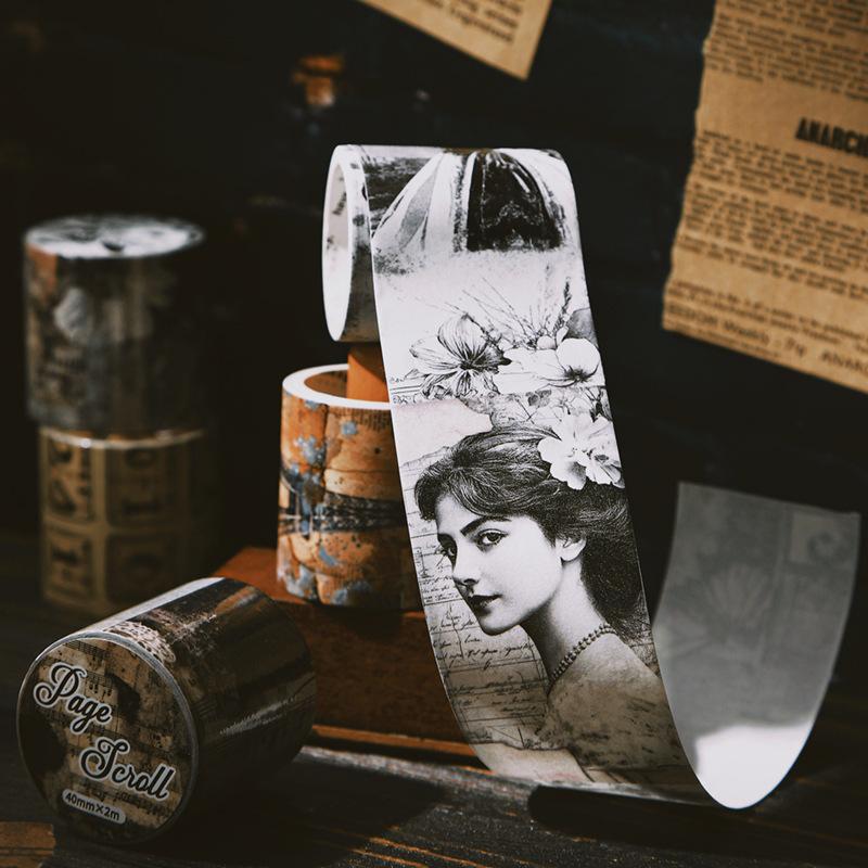 4*200cm Vintage Painting Style Tape Stickers, Classic Art Patterns Great for Adding Artistic Accents To Planners