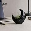 Stern Relief Blumentopf Halbmond Pflanzgefäß, Künstlerischer Pflanzenhalter, Elegante Klassische Farbe für Innen Außen Heimdekoration, Geschenk für Verliebte Rebenstruktur