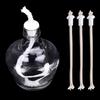 Outdoor and Laboratory Cotton Wicks and Ceramics Holders for Alcohols Oil Lamp 10Pieces Set Fit Multiple Glass Lamp Size