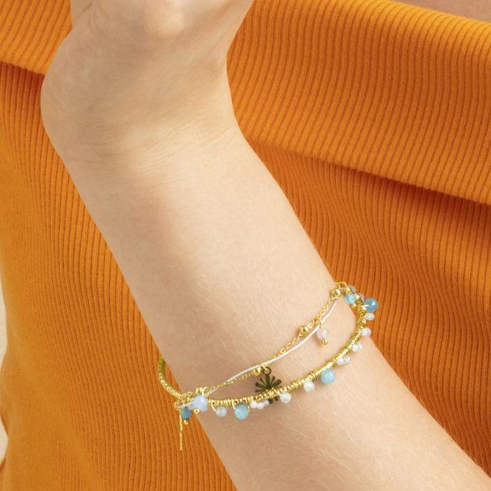 Bracelet - Luxenter - Thase - finition or jaune 18k - Cristal bleu foncé - 16 cm + 3 cm de rallonge