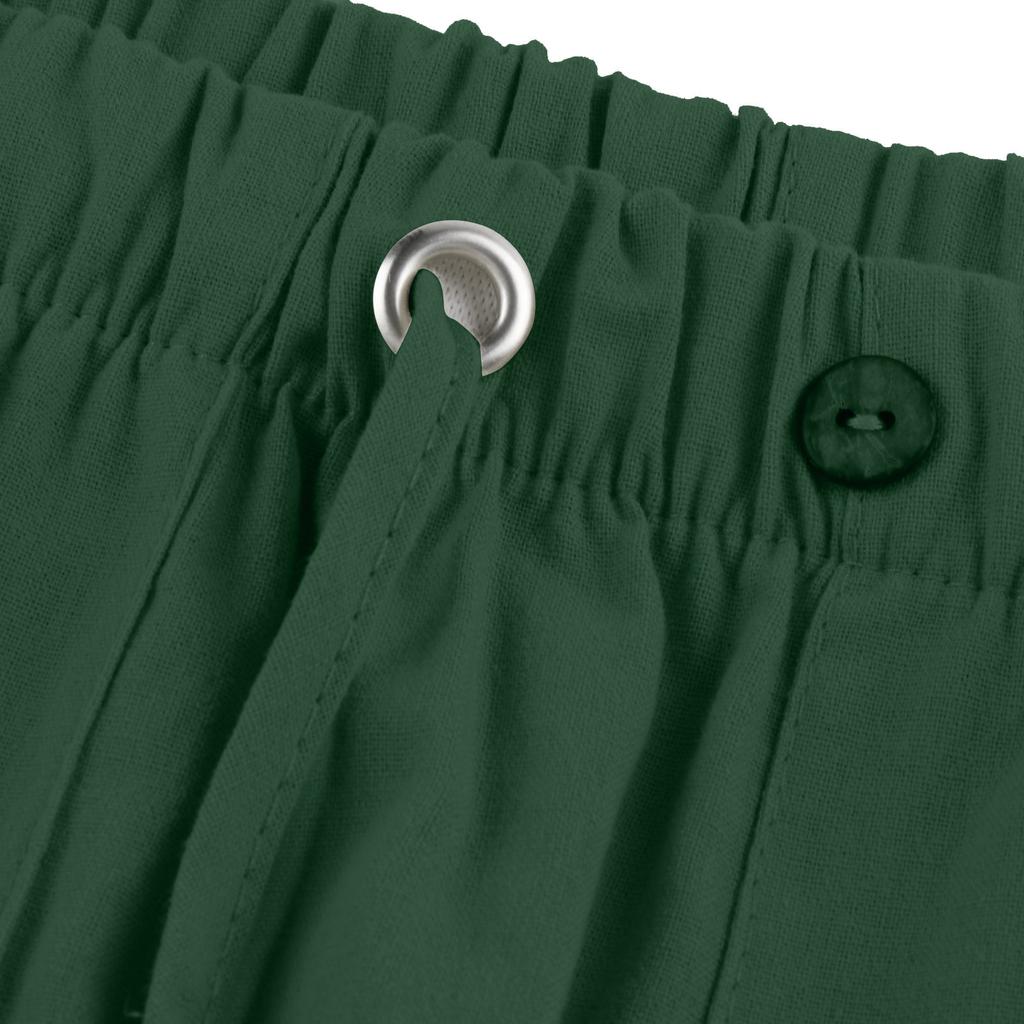 Men's Casual Loose And Comfortable Casual Pants Cotton Linen Printed Drawstring Trousers