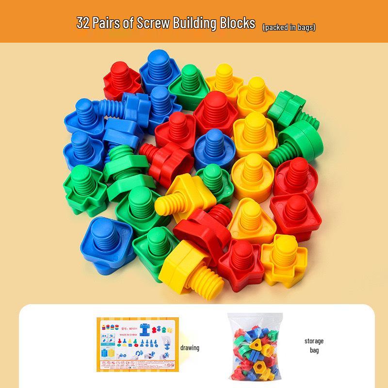 Cross-Border Large Particle Screw Building Blocks for Kids - Educational Assembly & Disassembly Toy Set for Kindergarten