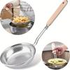 New Thickened Stainless Steel Strainer Wooden Handle Fine Mesh Dumpling Strainer Long Handle Kitchen Strainer Household Use