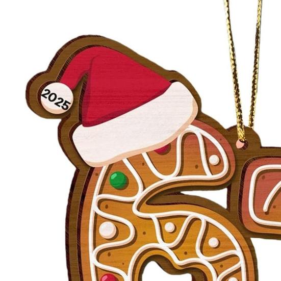 Vánoční 67 Akrylová ozdoba Vtipný 67 Mém Závěsná ozdoba Šest Sedm Perníček Ozdoba na vánoční stromeček Dárek pro teenagery Děti Rodinu Přátele