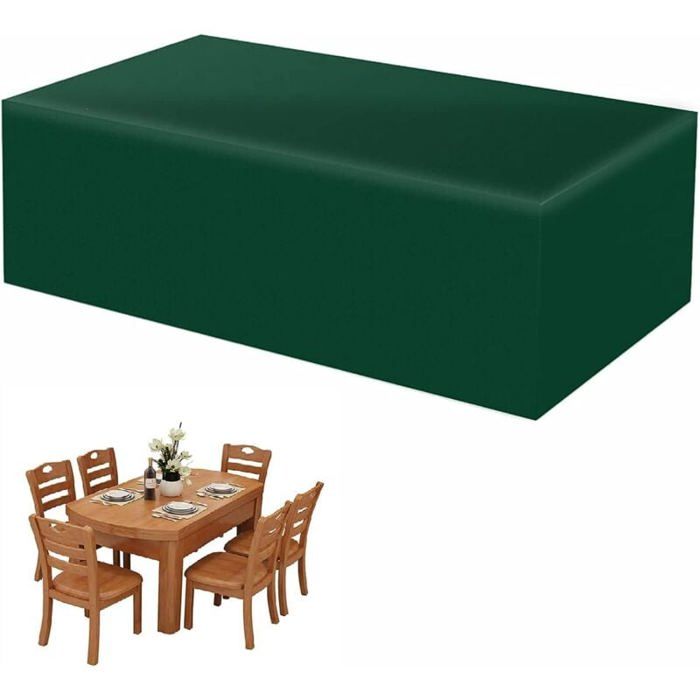 Housse de Salon de Jardin 210D Oxford Housse de Table Anti-UV Impermable Anti-Vent Rectangulaire couleurs multiples Largeight