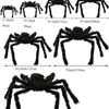 Halloween New Spider Web Triangle Web Simulation Extra Large Plush Spider Ghost Festival Indoor and Outdoor Decoration Road