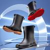 Bundle mouth new medium tube rain shoes men's waterproof and non-slip rain boots to keep warm fishing work