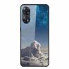 For Oppo Reno8 T 4G Case Luxury Tempered Glass Back Cover Hard Case For Reno8 T 4G 6.43" Capa Funda Animal Vividly Coque Wolf