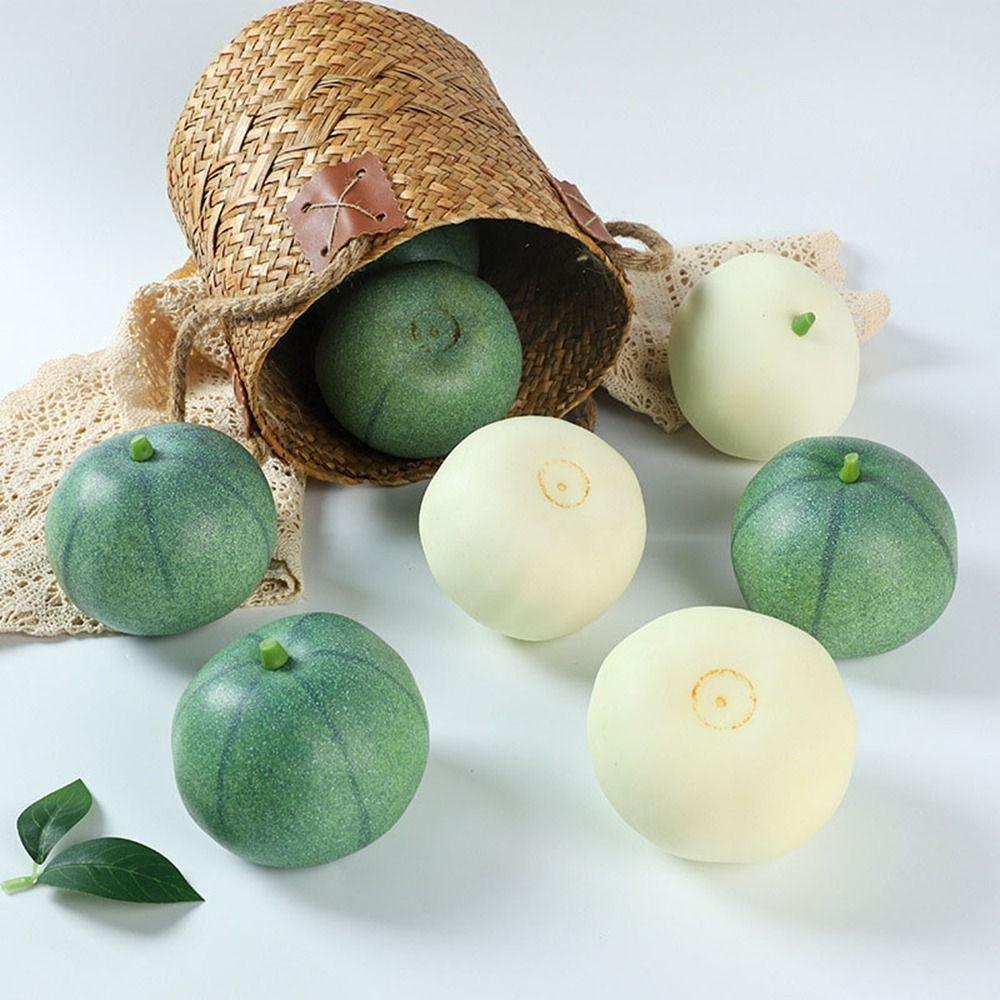 2Pcs Plastic Simulation Melon Ornament Foam Fake Fruit Fruit Model Artificial Melon  Wedding