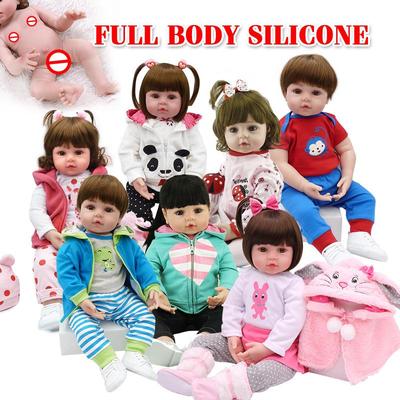 Classico 18 pollici corpo intero in silicone Reborn Baby Doll 48 cm Realistico neonato bambola giocattoli può mettere in acqua bambino letto bagno compagno di giochi bambola