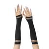 European Fishnet Patchwork Fingerless Gloves - Y2K Sun Protection, Punk Gothic Style.