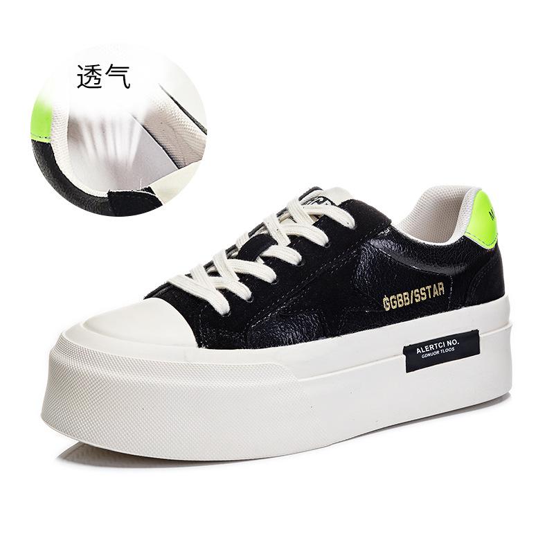 Leather star shoes 2025 spring sports little white shoes platform casual burst pattern board shoes