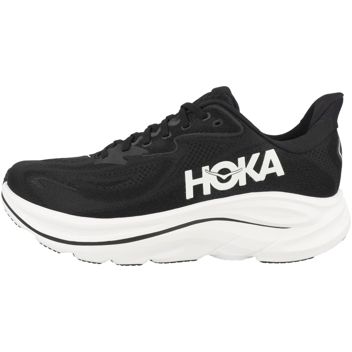 

HOKA Clifton 10 Беговые Черно-белые Кроссовки с Амортизацией для Ходьбы и Бега и Размер Обуви, (1162030-BWHT), Мужской, Сверхлегкий, (черный
