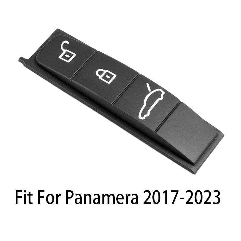 Étui de clé de voiture Coussinet en caoutchouc Pour Porsche Cayenne Panamera Cayman Macan Boxster 718 911 Remplacement de bouton de clé de télécommande black