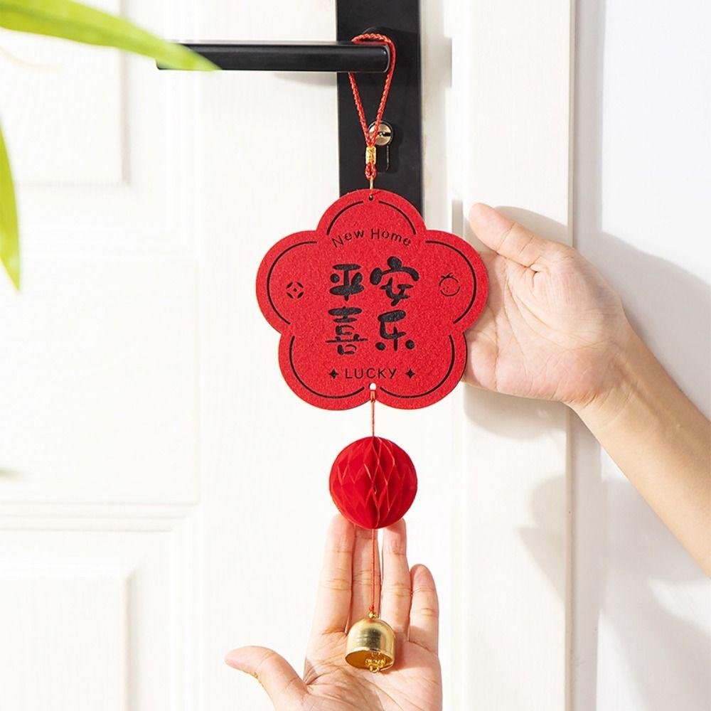 Chinese Style Horse Year Wall Pendants Non Woven Blessing Door Handles Pendants with Tassel Traditional