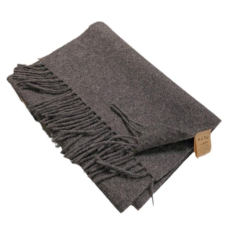 100 wool clip flower solid color scarf women's winter new unisex high-end versatile gift