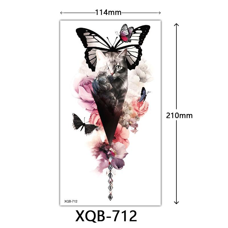 Small Full Arm Tattoo Sticker, Flower Letters, Plain Flower Tattoo Sticker Tattoo