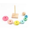 Rainbow Tower: Wooden Stacking Rings Toy for Early Childhood Color and Number Learning