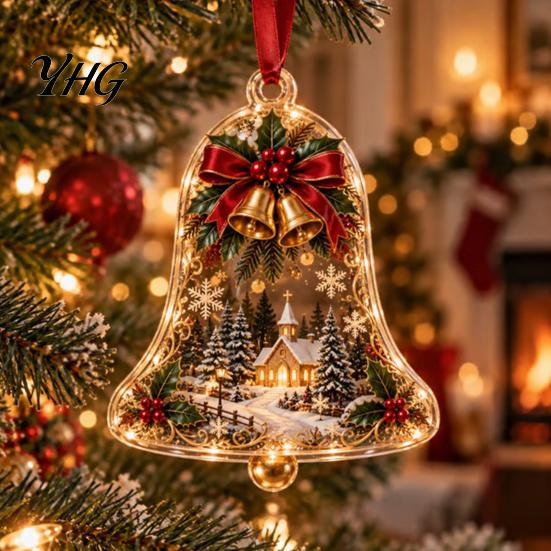 Gift for Music Lovers 2D Christmas Melody Hanging Ornament, Musical Theme Tree Decor, Festive Decoration Piano Treble Clef Violin Bell Note