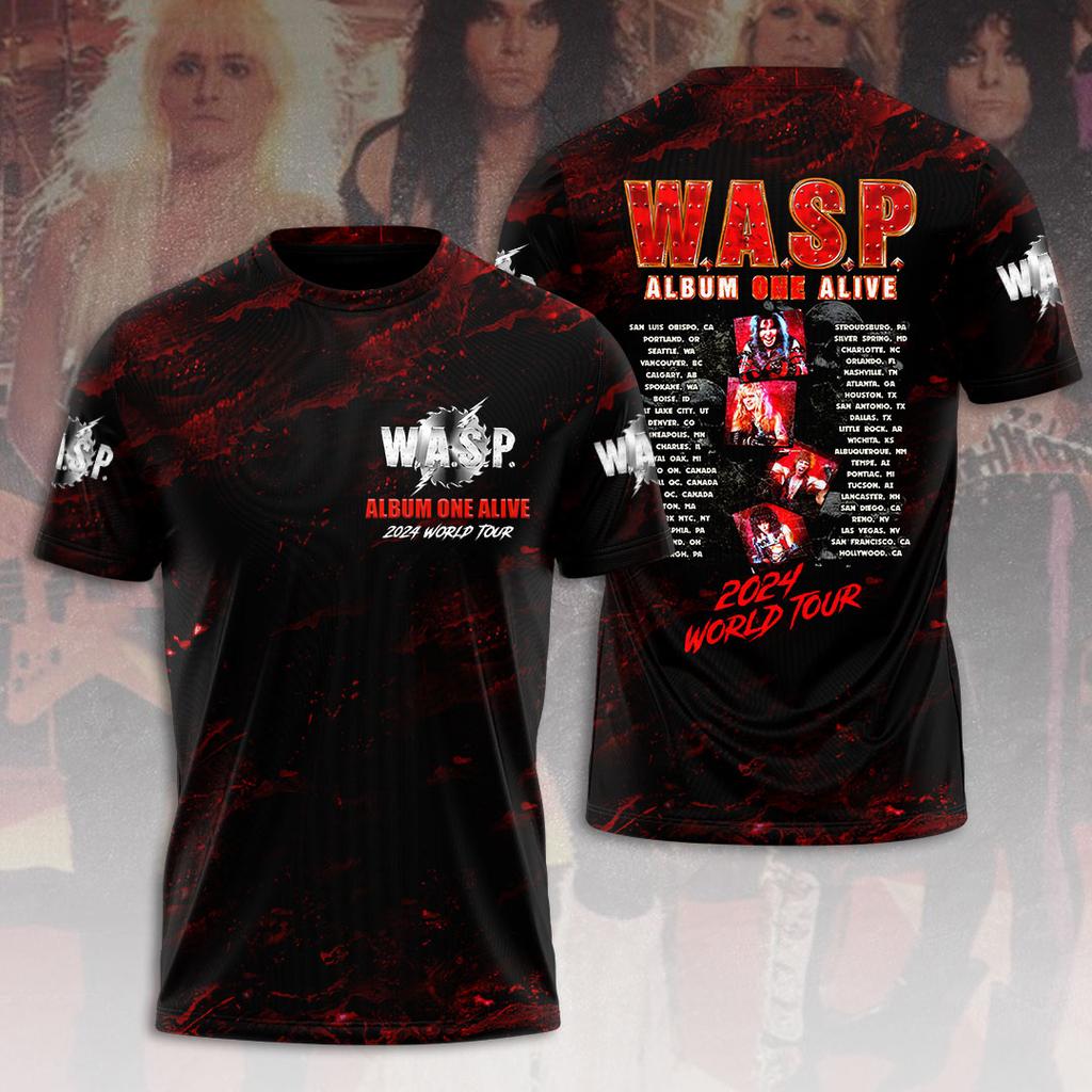 W.A.S.P Rock 3D Printing T-shirts Men Women Hip Hop Trend Short Sleeve T Shirt Y2k Tops Oversized Streetwear Men's Clothing
