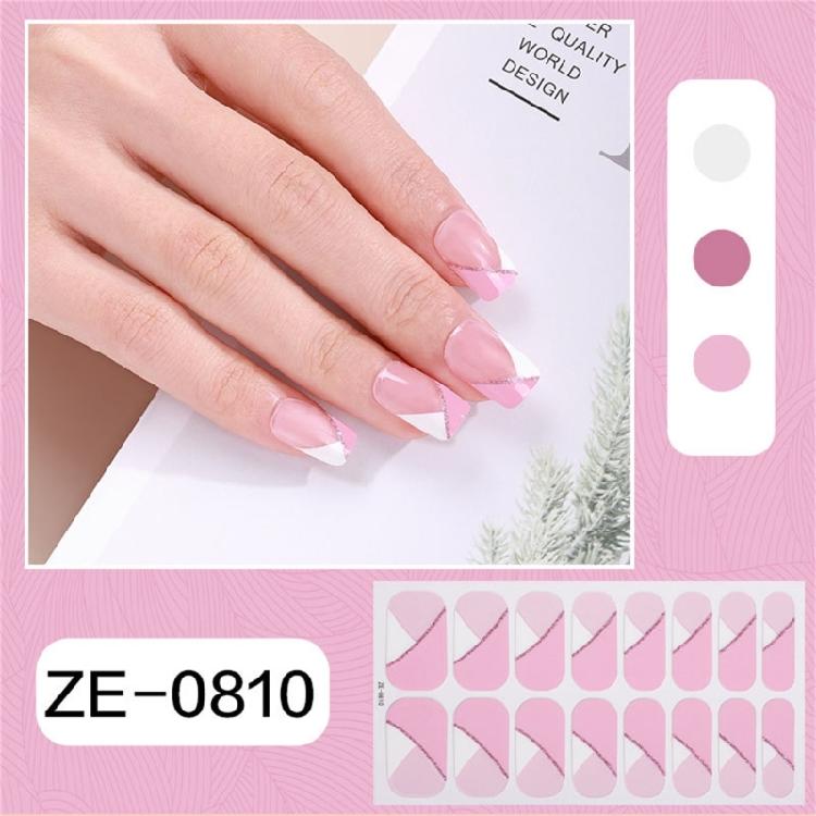Gels Nail Strips Glittering Gels Nail Stickers Flowers Nail Art Stickers Nails Polish Wraps French Tip Nail Stickers
