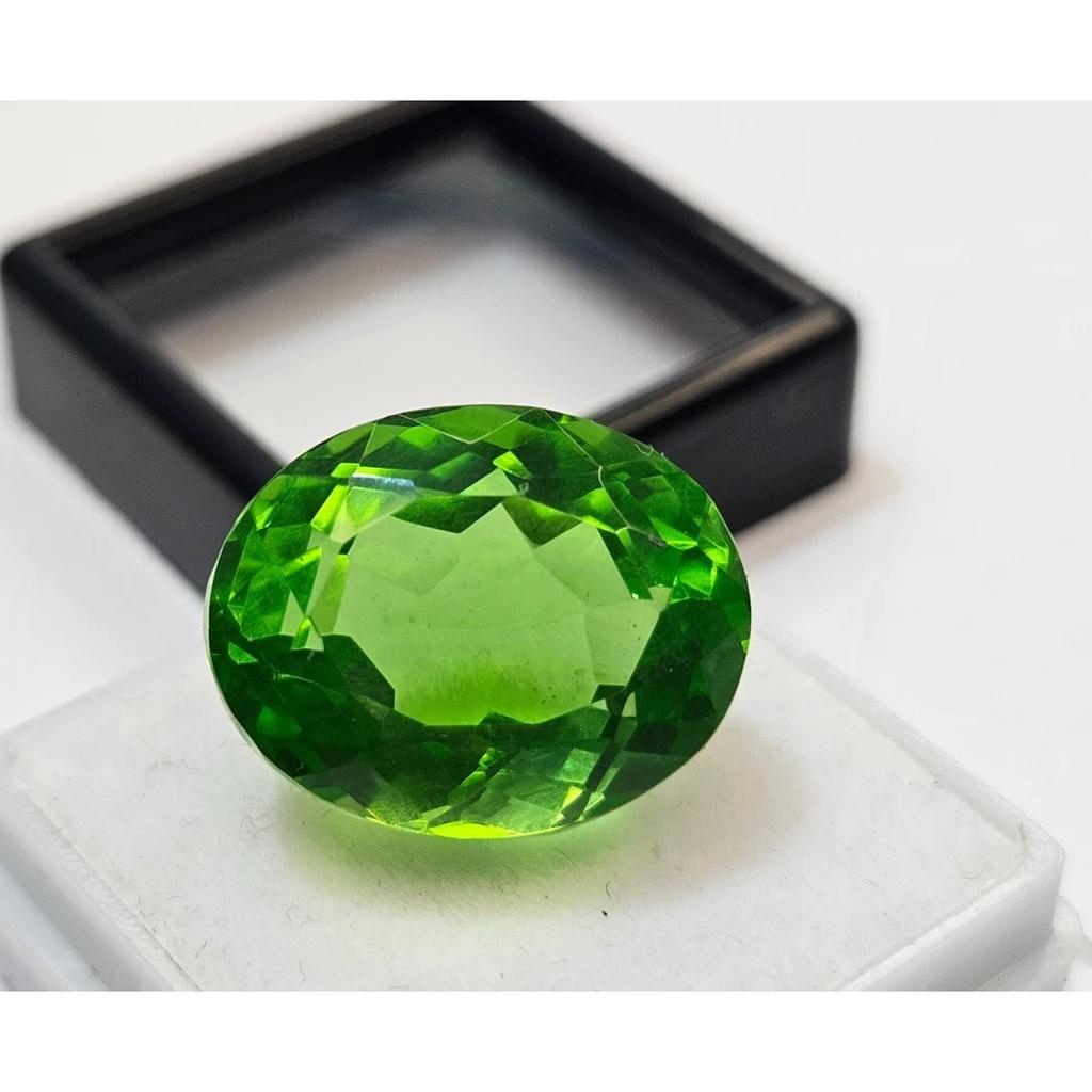 Natural Green Peridot 16+ Ct Oval Cut Certified Fabulous Loose Gemstone