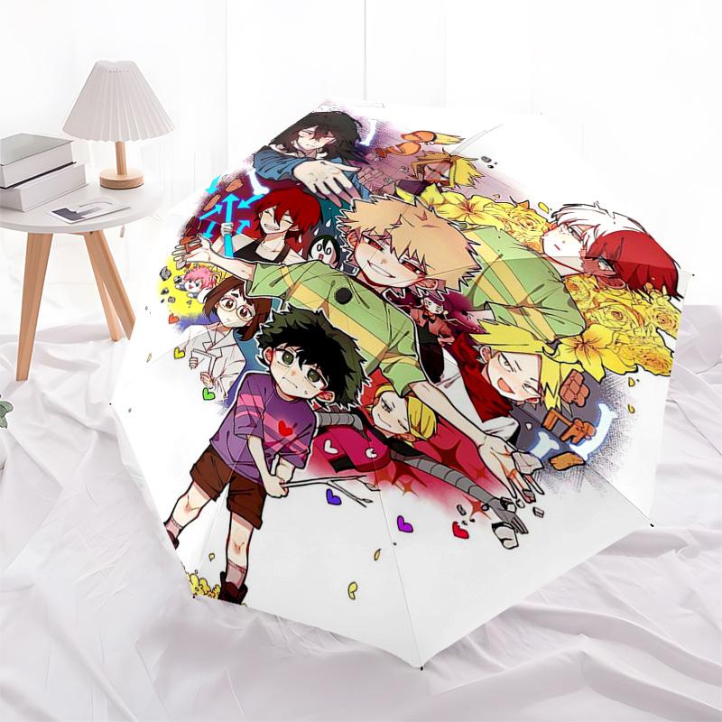 1pc Outdoor Umbrella with "My Hero Academia" Characters - Automatic Opening/Closing, Portable 3-Fold Design, 8-Rib Iron Frame - Perfect Gift for