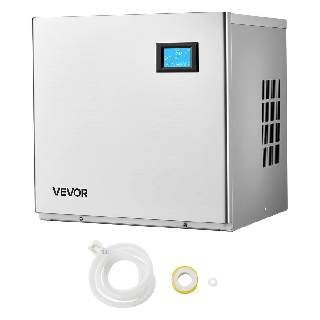 Commercial Ice Maker Machine - Head, 163 KG/Day Stainless Steel Ice Machine with Self-Cleaning, 156 PCS Ice Tray, Adjustable Thickness, Ideal for