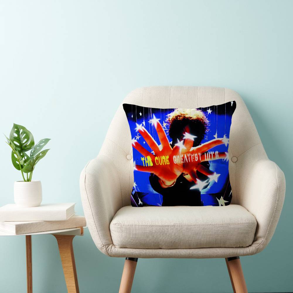 The Cure Rock Band Office Cushion Pillowcase Car Cushion Cover45X45CM Lumbar Pillowcase Sofa Pillowcover