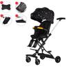 Cow Star Pattern Print Four Wheeled Baby Stroller Foldable Convertible Seat