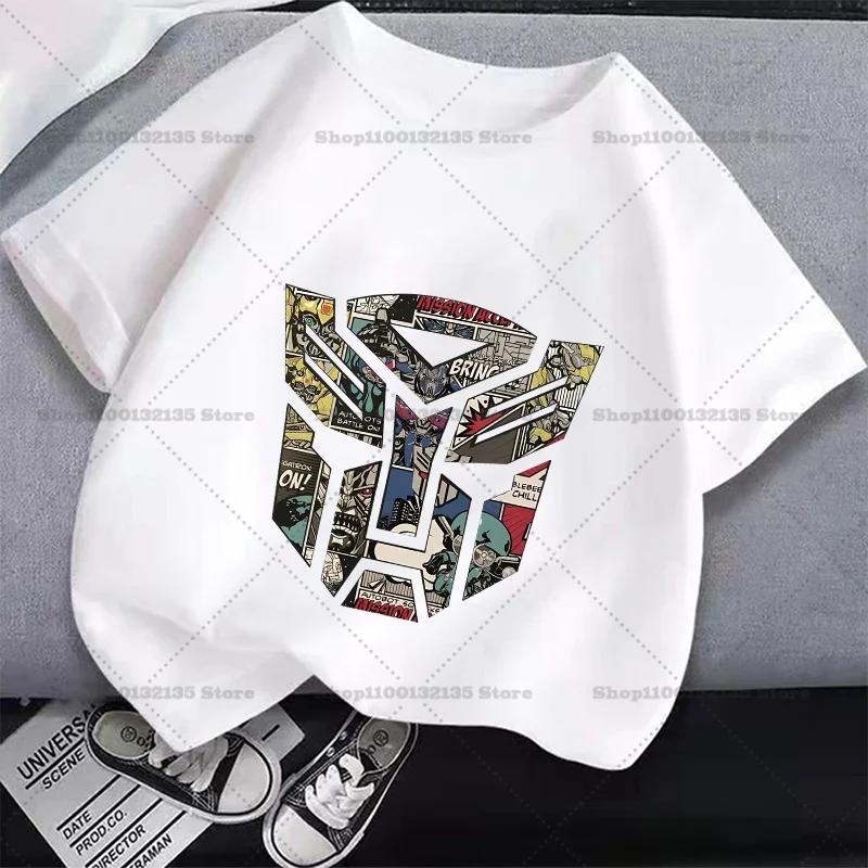 Transformers Kid Clothes Girl Boy Summer TShirt Baby Combination Tees Shirts Kawaii Kid Casual Clothes Girl Boys Harajuku Tops