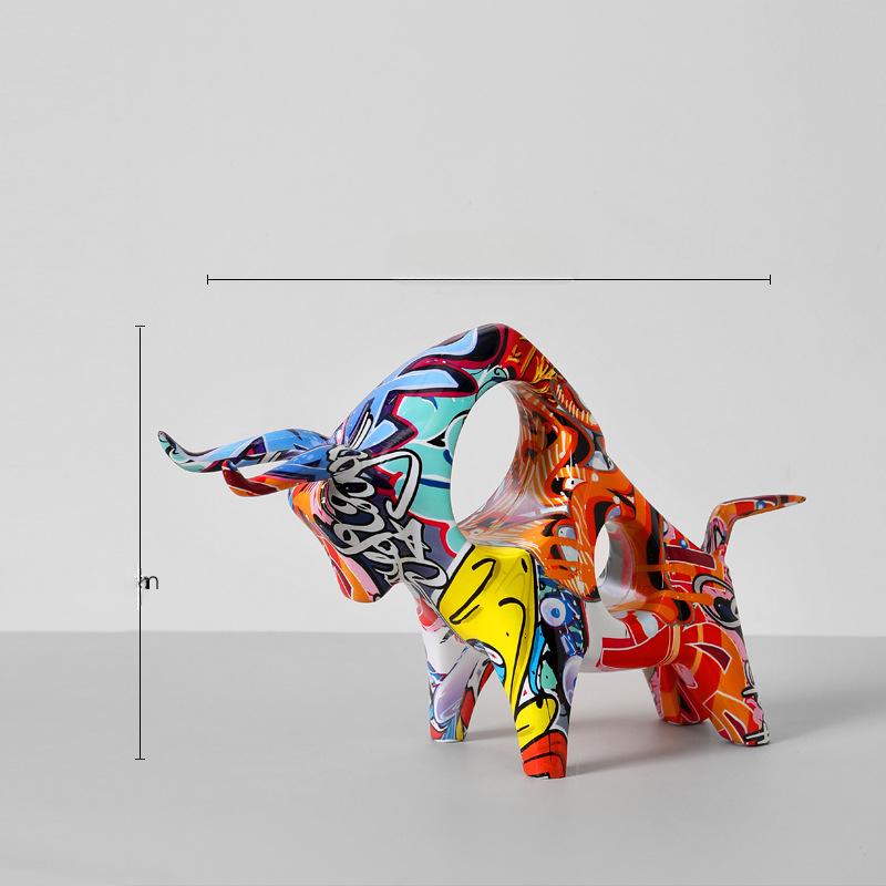Art Abstract Cow Ornaments Animal Creative Nordic Living Room TV Cabinet Entrance Desktop Home Soft Decoration Crafts