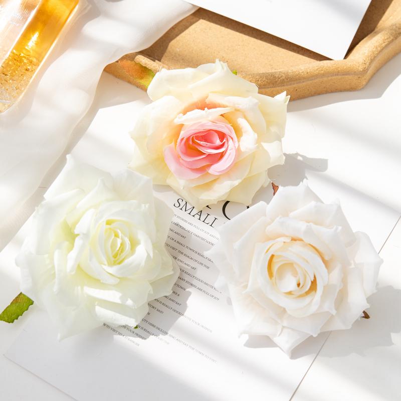 30/50pcs Artificial Flowers Silk Roses Wedding Brooch Home Garden Decor Accessories Festival Wreath diy gift candy box Scrapbook